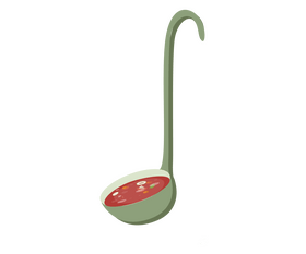 Borscht in scoop clipart