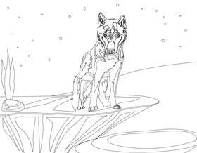 Sakhalin husky dog black and white vector