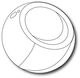 Opened Coconut black and white clipart