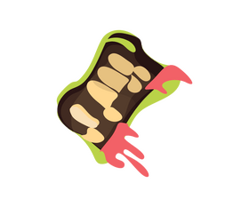 Cartoon zombie teeth clipart