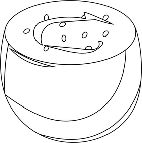 Eggplant Cut in Half black and white clipart