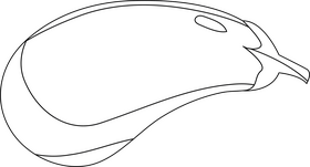 Eggplant black and white clipart