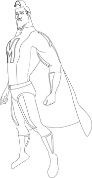 Metroman black and white clipart