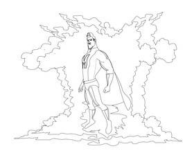 Metroman black and white vector