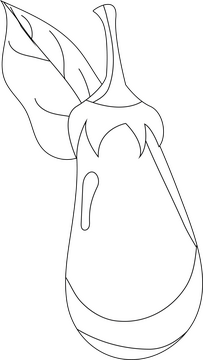 Eggplant black and white clipart