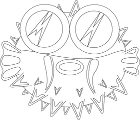 Cute fish cartoon black and white clipart