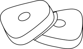 Garlic Slices black and white clipart