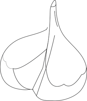 Garlic black and white clipart