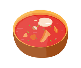 Cartoon Ukrainian borscht clipart