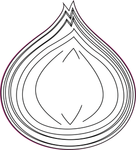 Cut in Half Onion black and white clipart