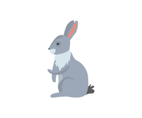 Gray hare, sitting rabbit clipart free download