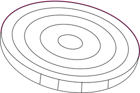 Slice of Onion black and white clipart