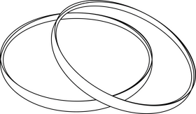 Slices of Red Onion black and white clipart