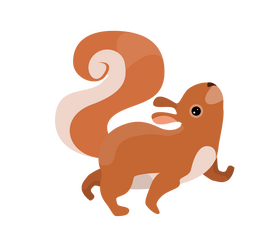 Cute squirrel walking clipart