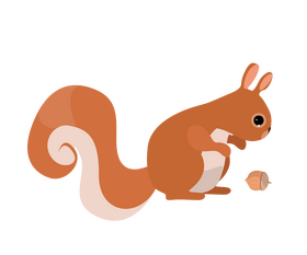 Squirrel with nuts clipart