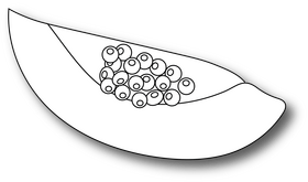 Slice of Papaya black and white clipart