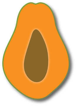 Papaya Cut in Half clipart