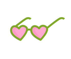 Heart shaped sunglasses drawing clipart