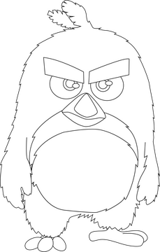 Angry birds red black and white clipart