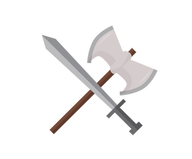 Valkyrie battle axe and sword clipart