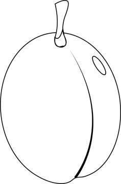 Plum black and white clipart