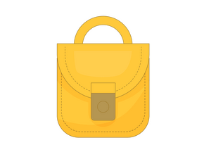 Yellow women saddle bag clipart