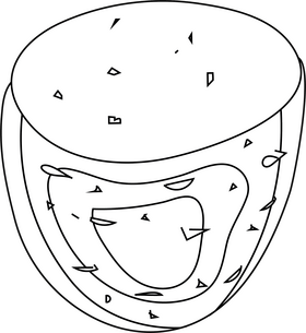 Sliced in Half Potato black and white clipart