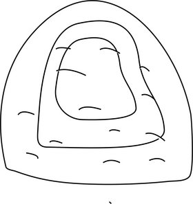 Cut in Half Potato black and white clipart