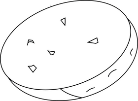 Potato Slice black and white clipart