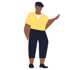 African American man in yellow T shirt clipart