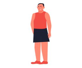 Boy in red shirt standing clipart