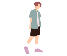 Cartoon guy in shirt walking clipart