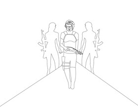 Sarah Connor Terminator black and white vector