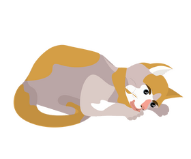 Lying cat illustration clipart
