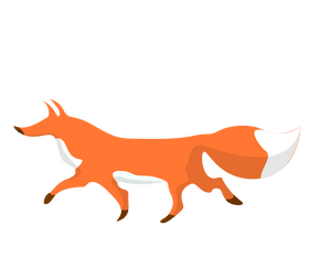 Cartoon fox walking clipart
