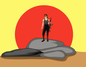 Sarah Connor Terminator drawing vector