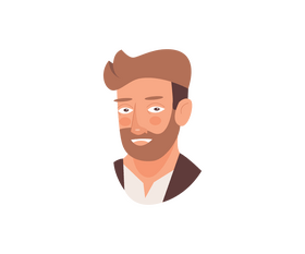 Cartoon business man portrait with beard clipart