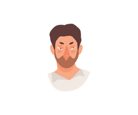 Mysterious man with beard drawing clipart