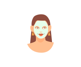 Long haired girl with white facial mask free clipart