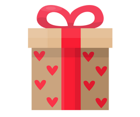Romantic gift box with heart clipart