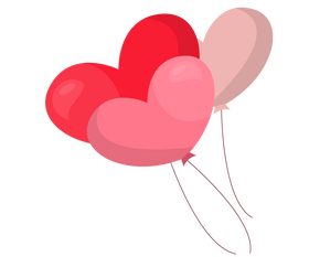 Romantic heart shaped balloons clipart
