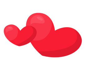 Cartoon red hearts clipart