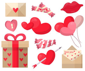 Valentine's Day items vector