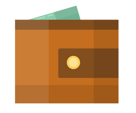 Purse with money clipart