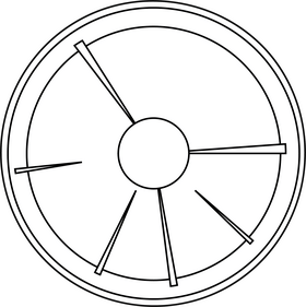 Slice of Radish black and white clipart