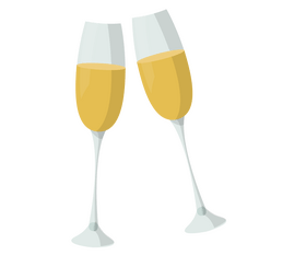 Glasses of champagne illustration clipart