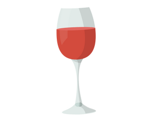 Glass of red wine clipart