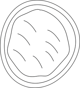 Radish Slice black and white clipart