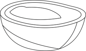 Cut in Half Radish black and white clipart