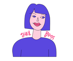 Girl boss portrait clipart
